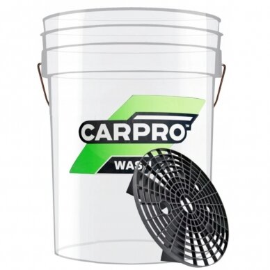 CarPro Transparent Bucket Wash skaidrus plovimo kibiras su grotelėmis