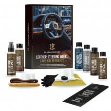 Leather Expert Steering Wheel Care and Repair Kit Black pilnas vairo remonto komplektas