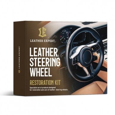 Leather Expert Leather Steering Wheel Restoration Kit Black vairo remonto komplektas 2